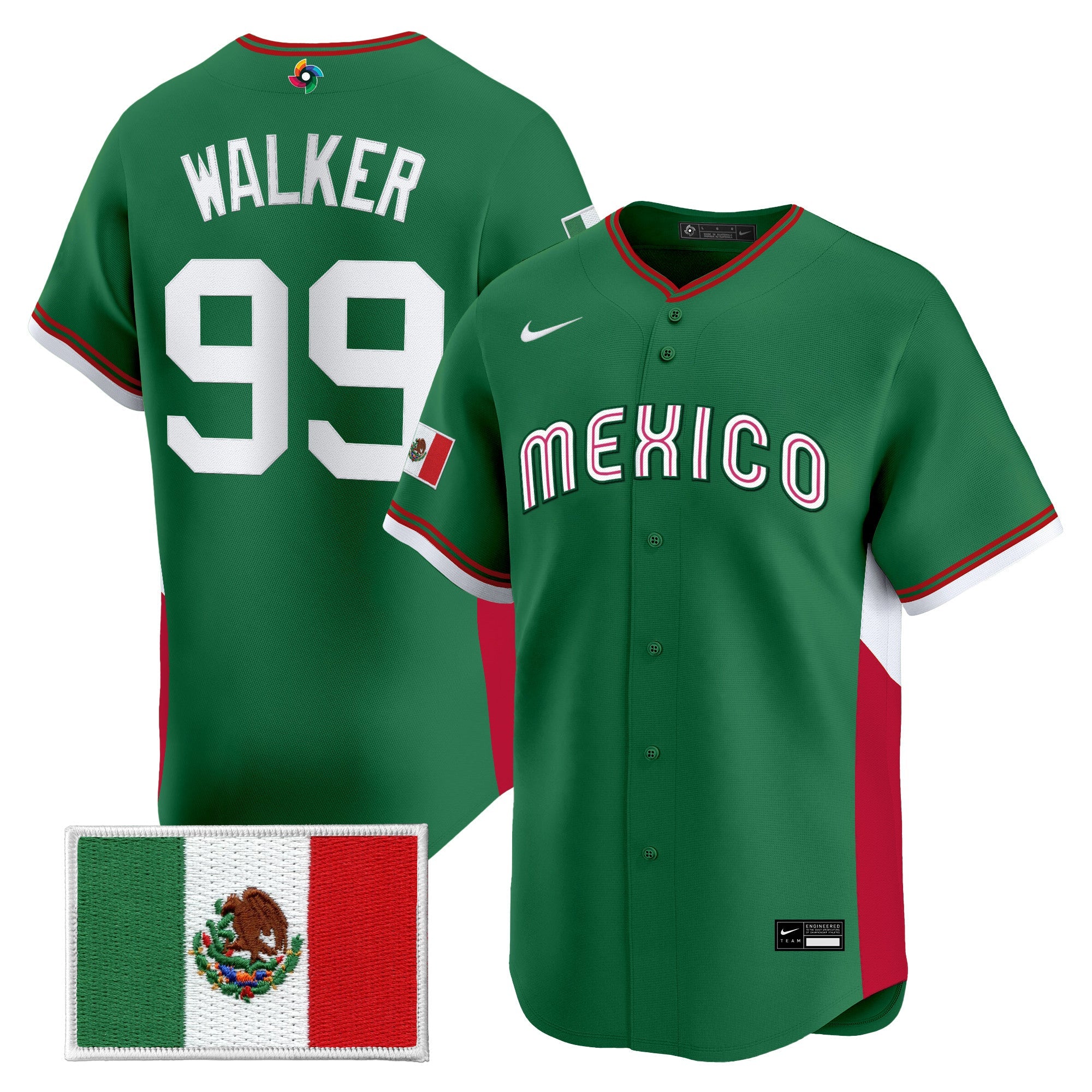 Team Mexico World Baseball Classic Vapor Premier Jersey - 2026 Roster - All Stitched