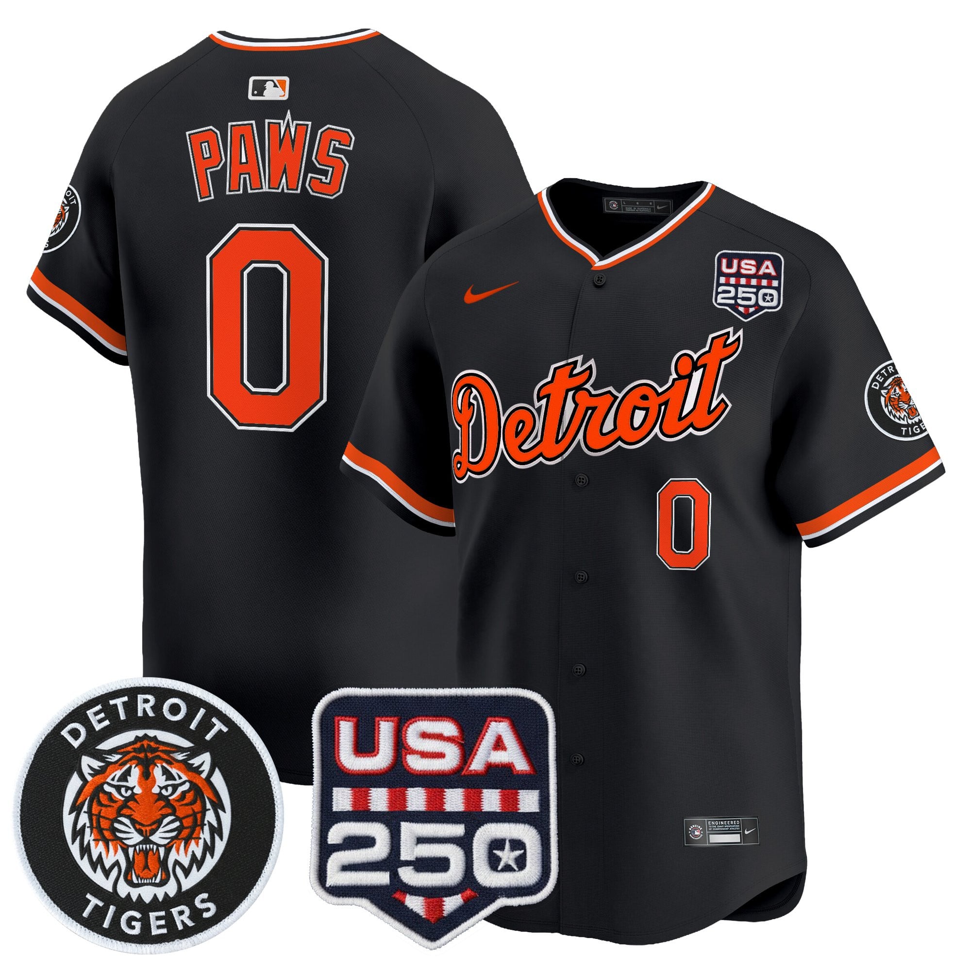 DET 2026 Alternate Vapor Premier Limited Jersey - 250America Patch - All Stitched