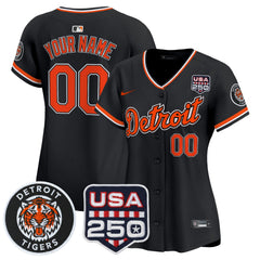 DET 2026 Alternate Vapor Premier Limited Custom Jersey - 250America Patch - All Stitched