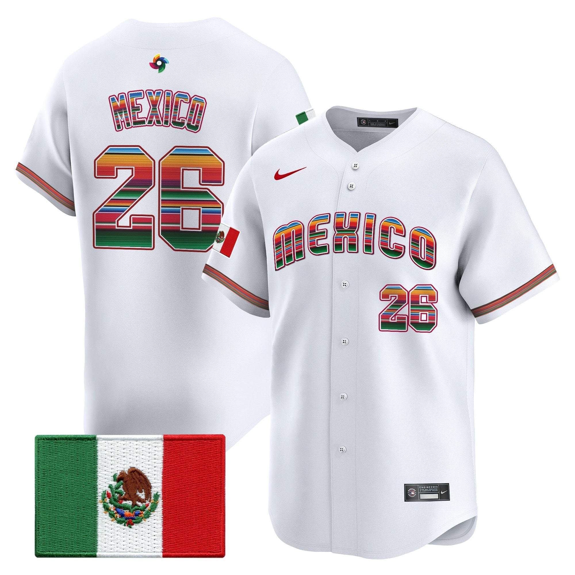 Team Mexico World Baseball Classic "Serape Edition" Vapor Premier Jersey - 2026 Roster - All Stitched