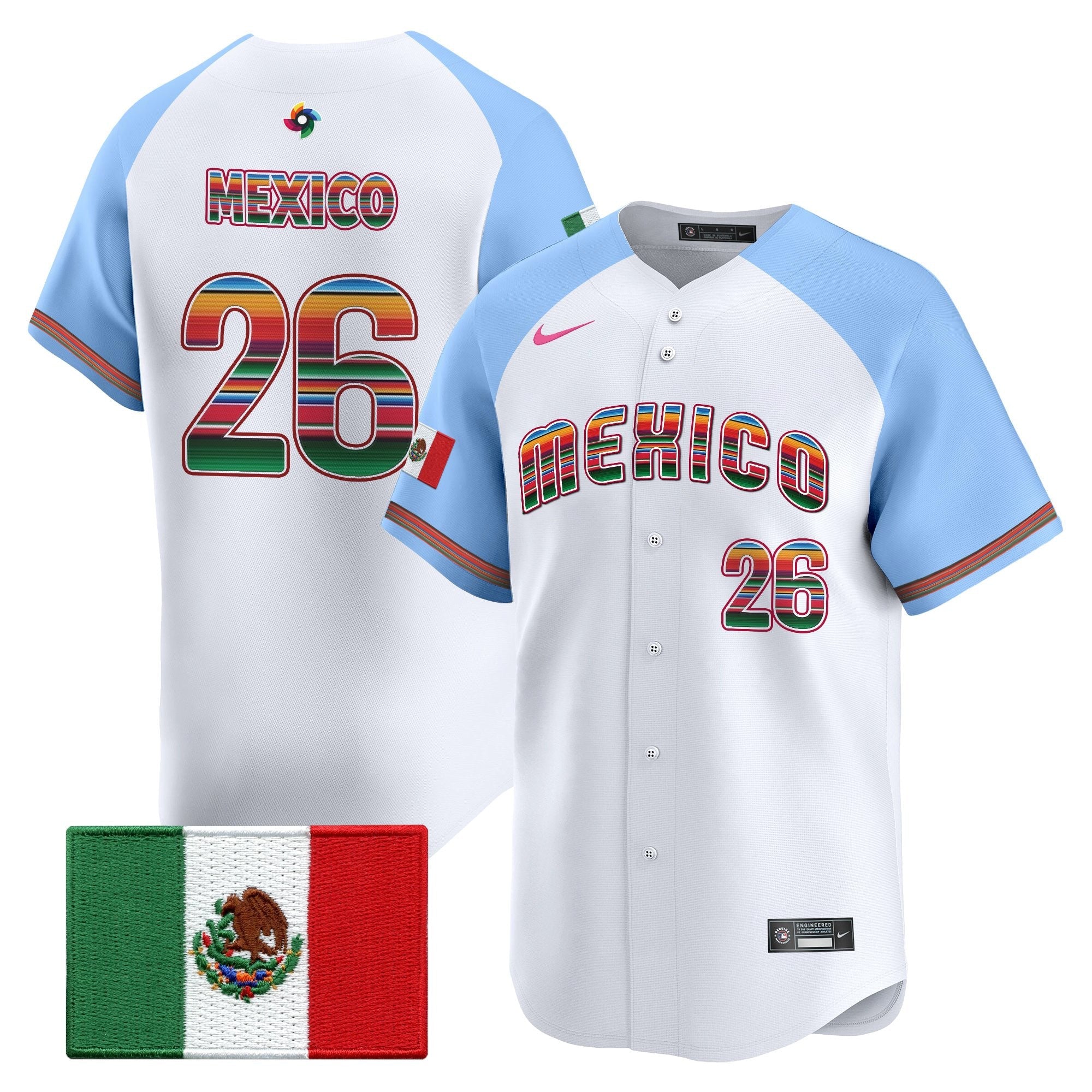 Team Mexico World Baseball Classic "Serape Edition" Vapor Premier Jersey - 2026 Roster - All Stitched