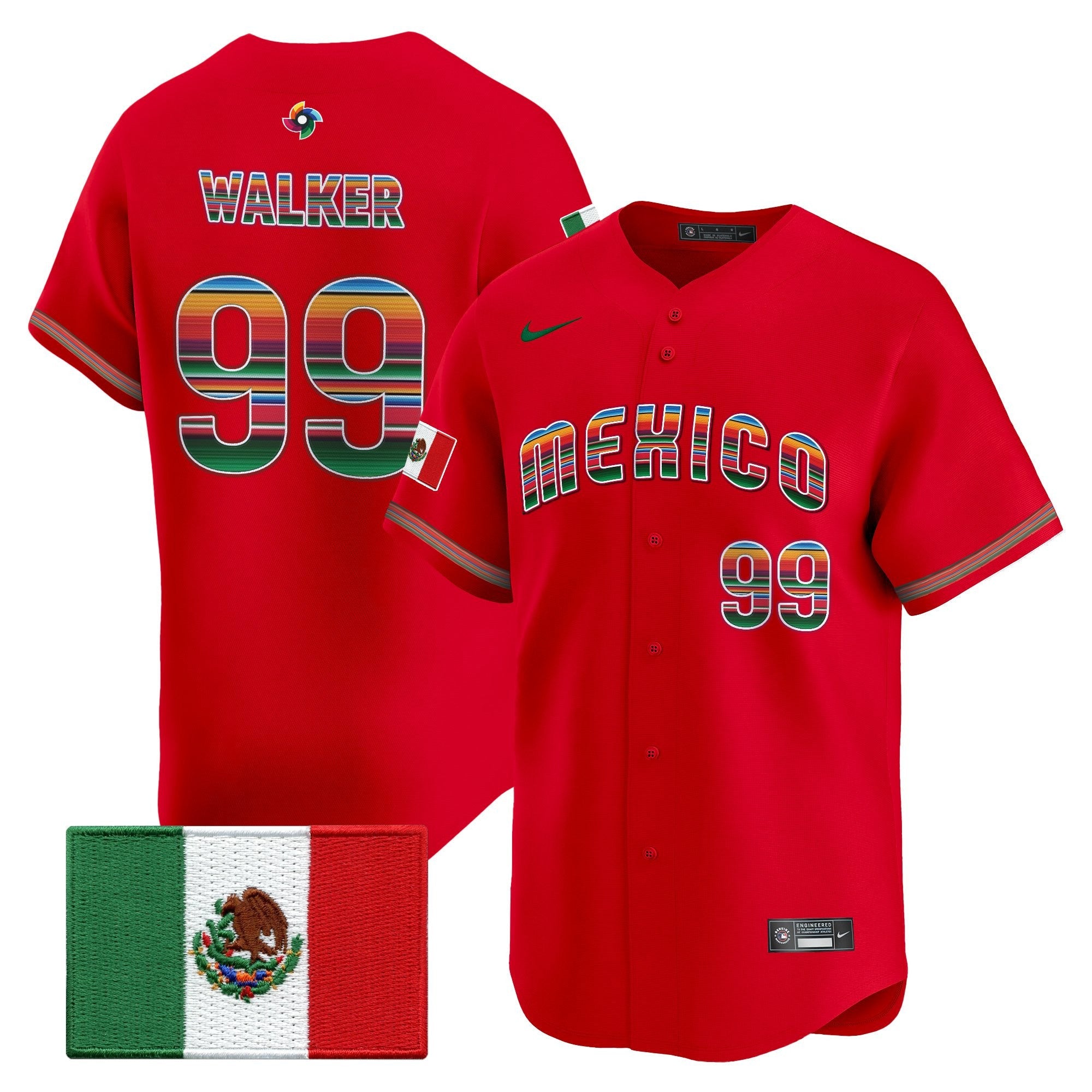 Team Mexico World Baseball Classic "Serape Edition" Vapor Premier Jersey - 2026 Roster - All Stitched