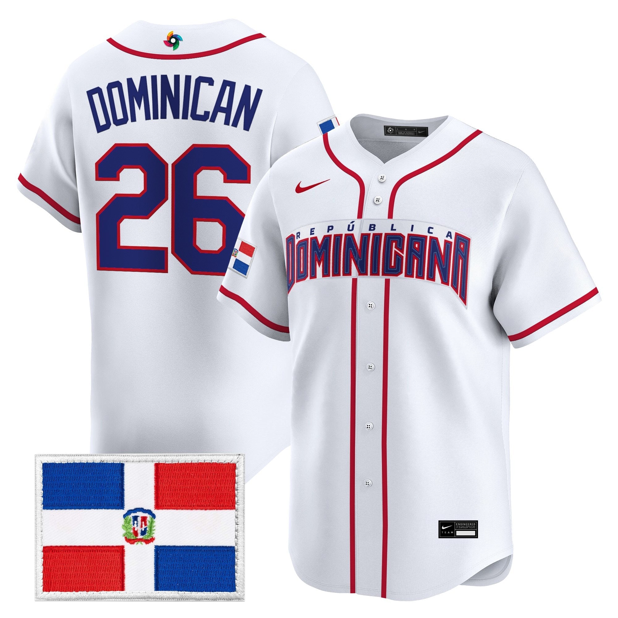 Team Dominican Republic World Baseball Classic Vapor Premier Jersey - All Stitched