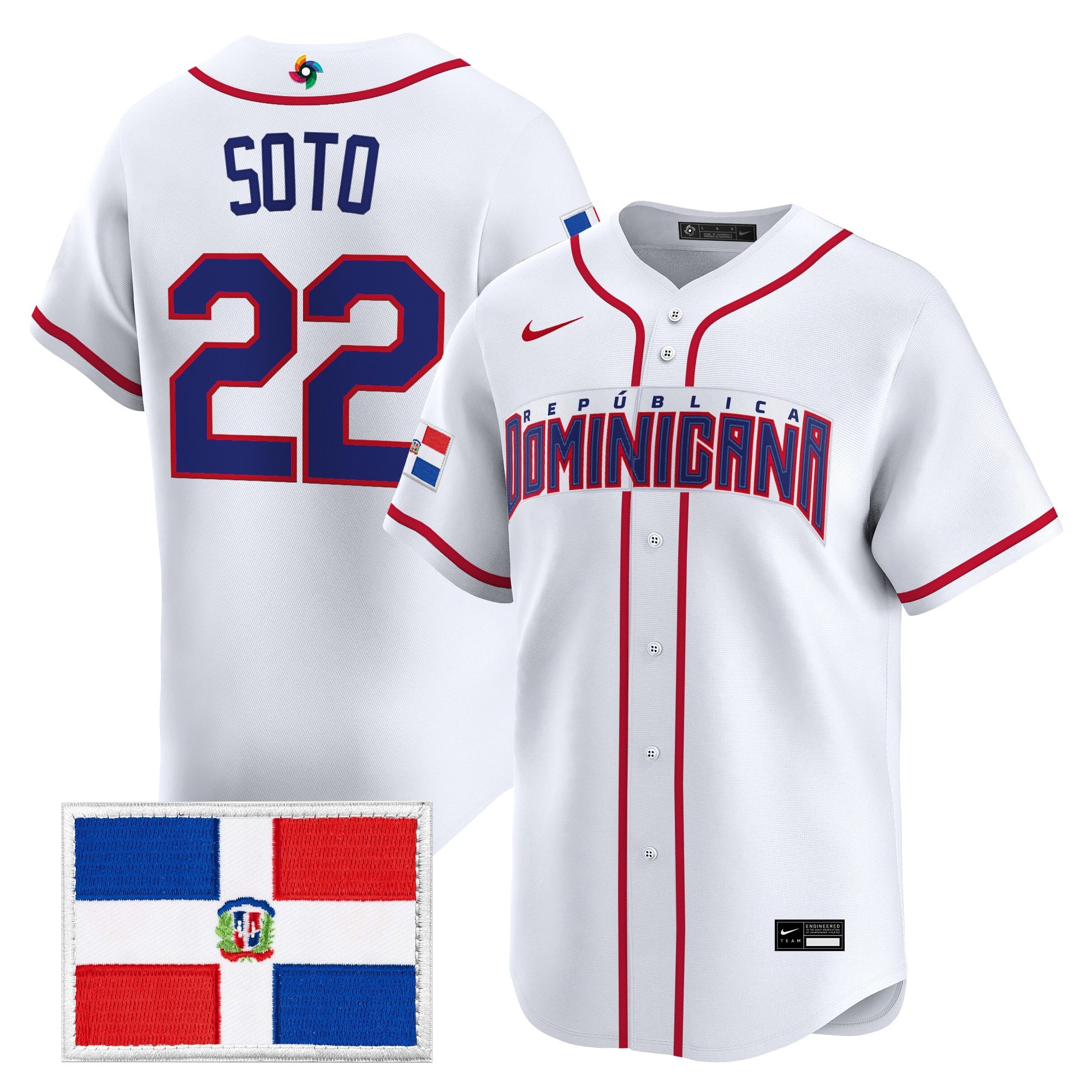 Team Dominican Republic World Baseball Classic Vapor Premier Jersey - All Stitched