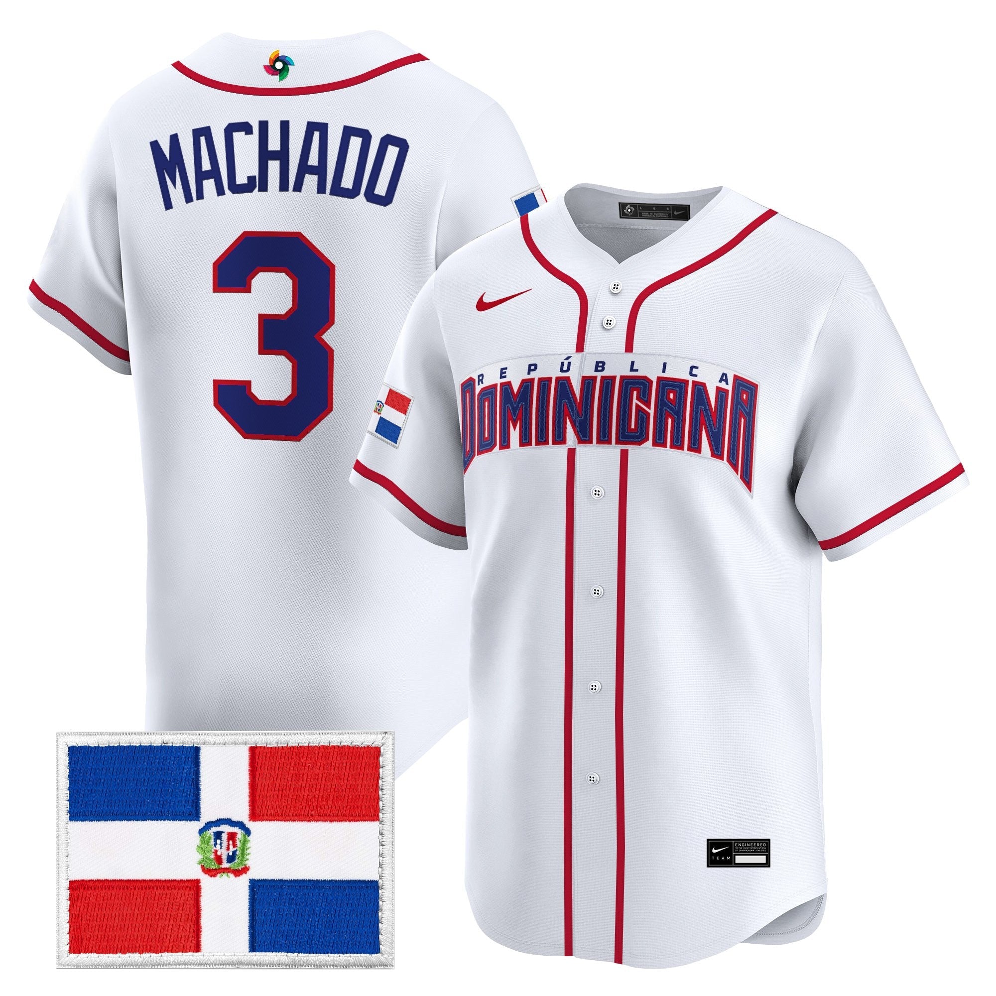 Team Dominican Republic World Baseball Classic Vapor Premier Jersey - All Stitched