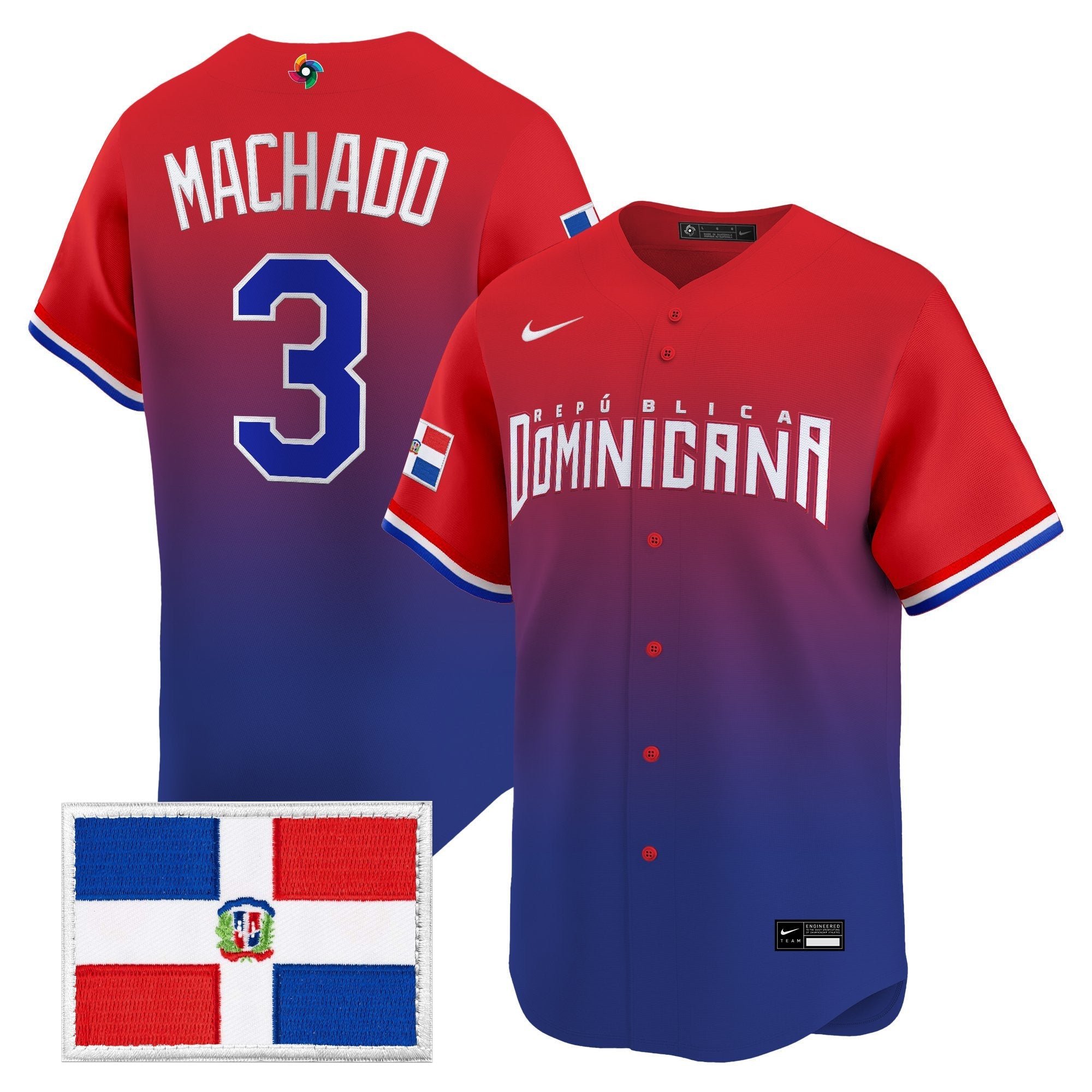 Team Dominican Republic World Baseball Classic Vapor Premier Jersey - All Stitched
