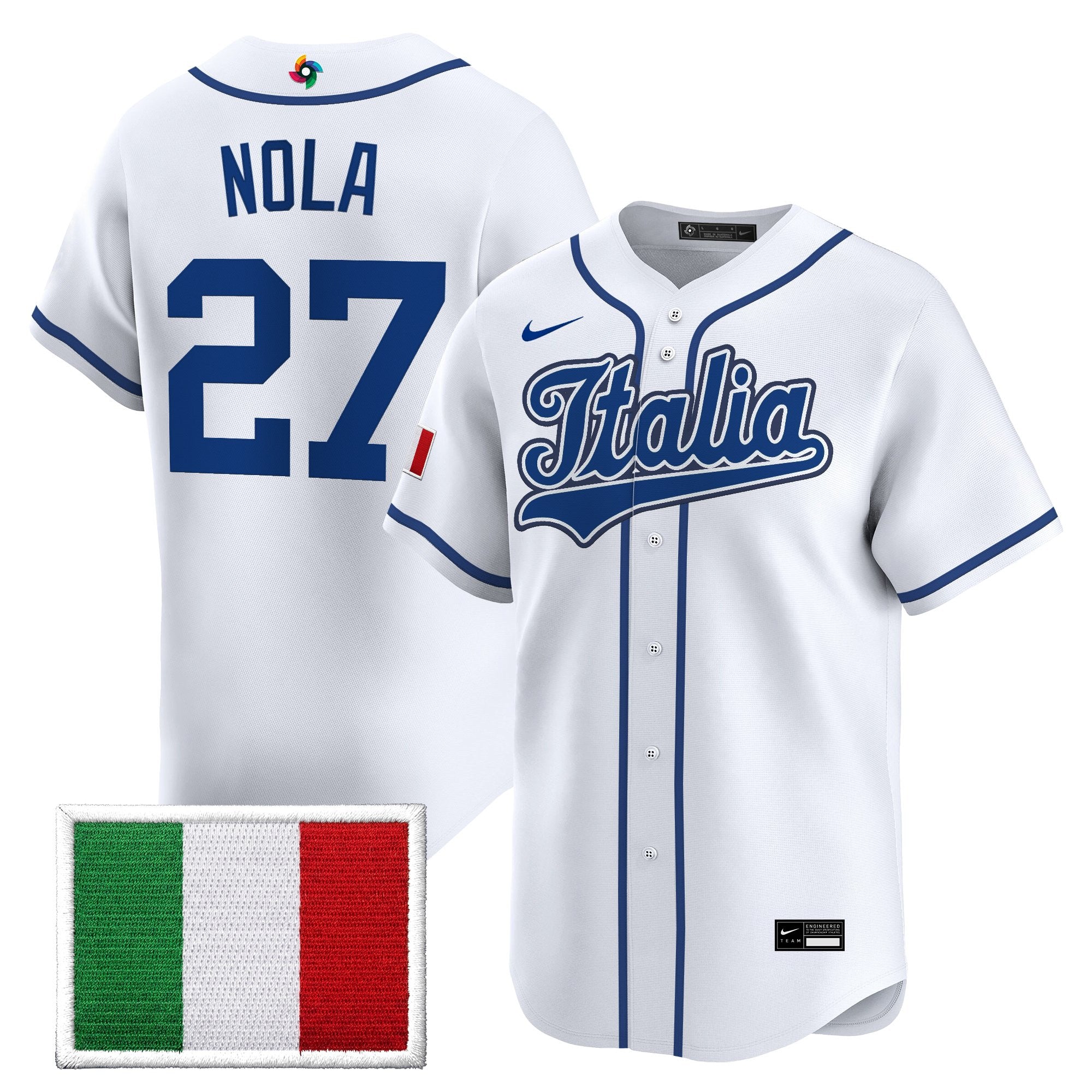 Team Italy 2026 World Baseball Classic Vapor Premier Jersey - All Stitched