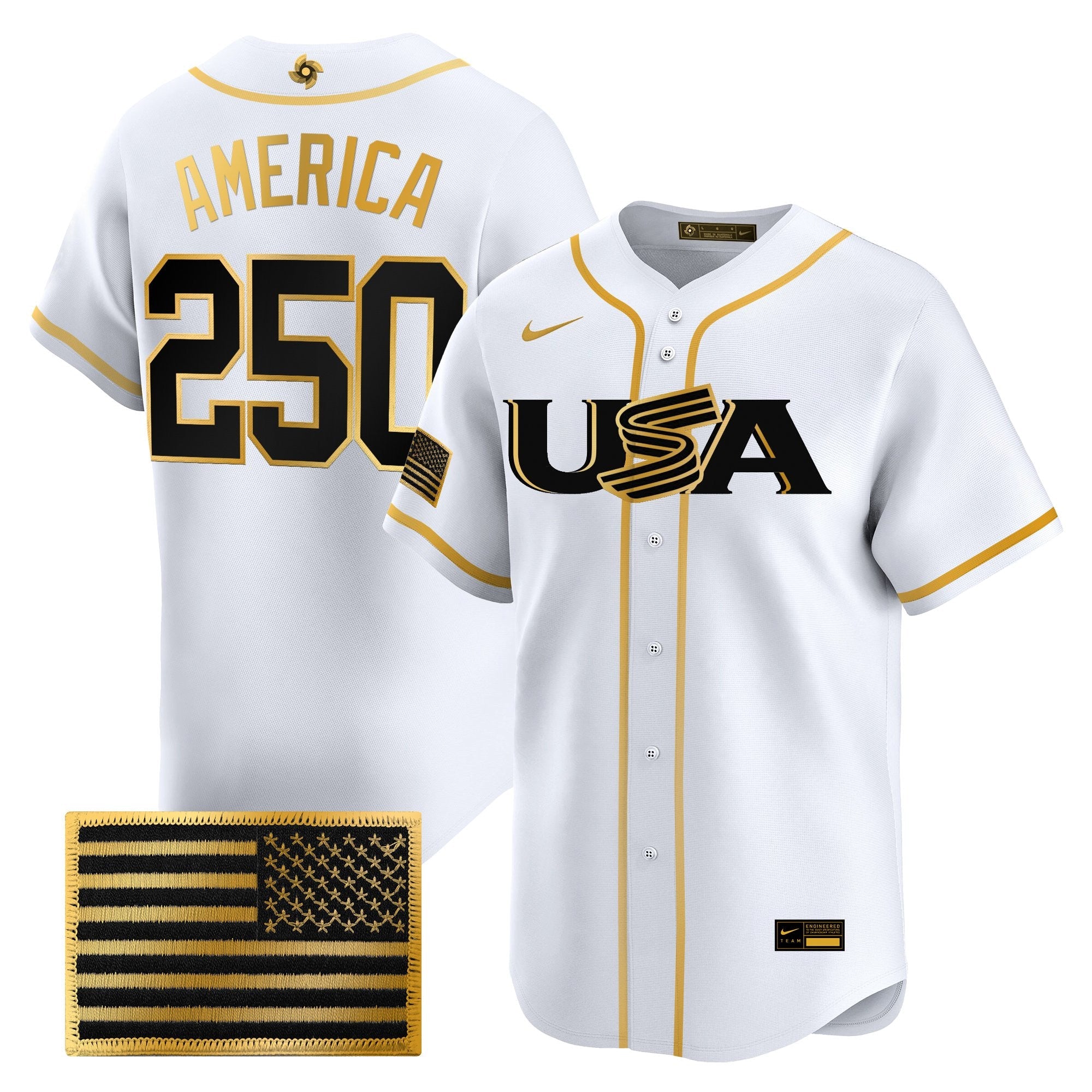 Team USA World Baseball Classic Vapor Premier Jersey - 2026 Roster - All Stitched