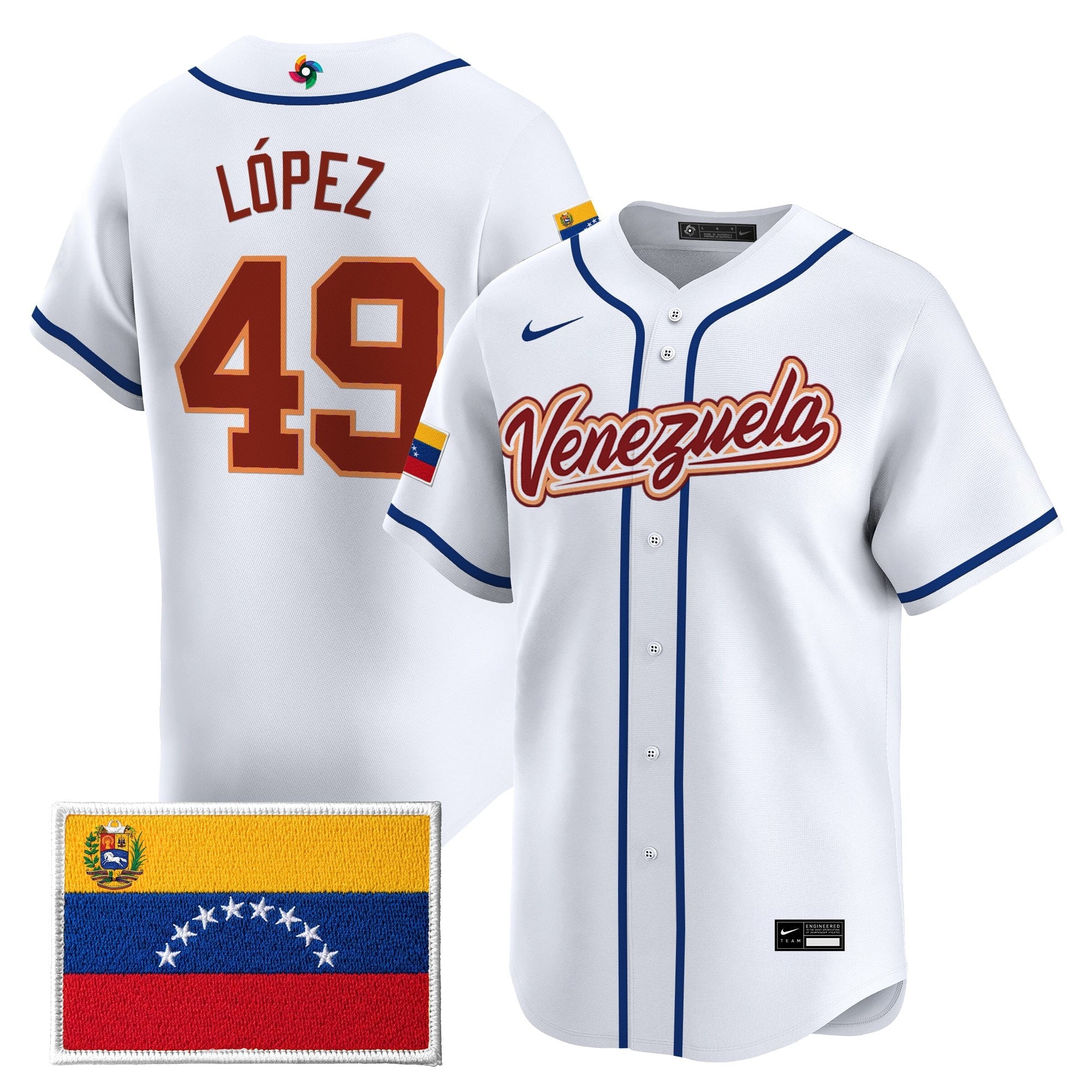 Team Venezuela World Baseball Classic Gold Vapor Premier Jersey - All Stitched