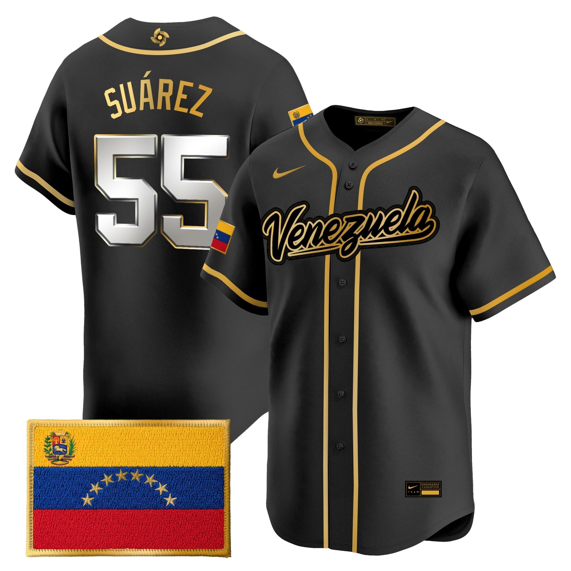 Team Venezuela World Baseball Classic Gold Vapor Premier Jersey - All Stitched