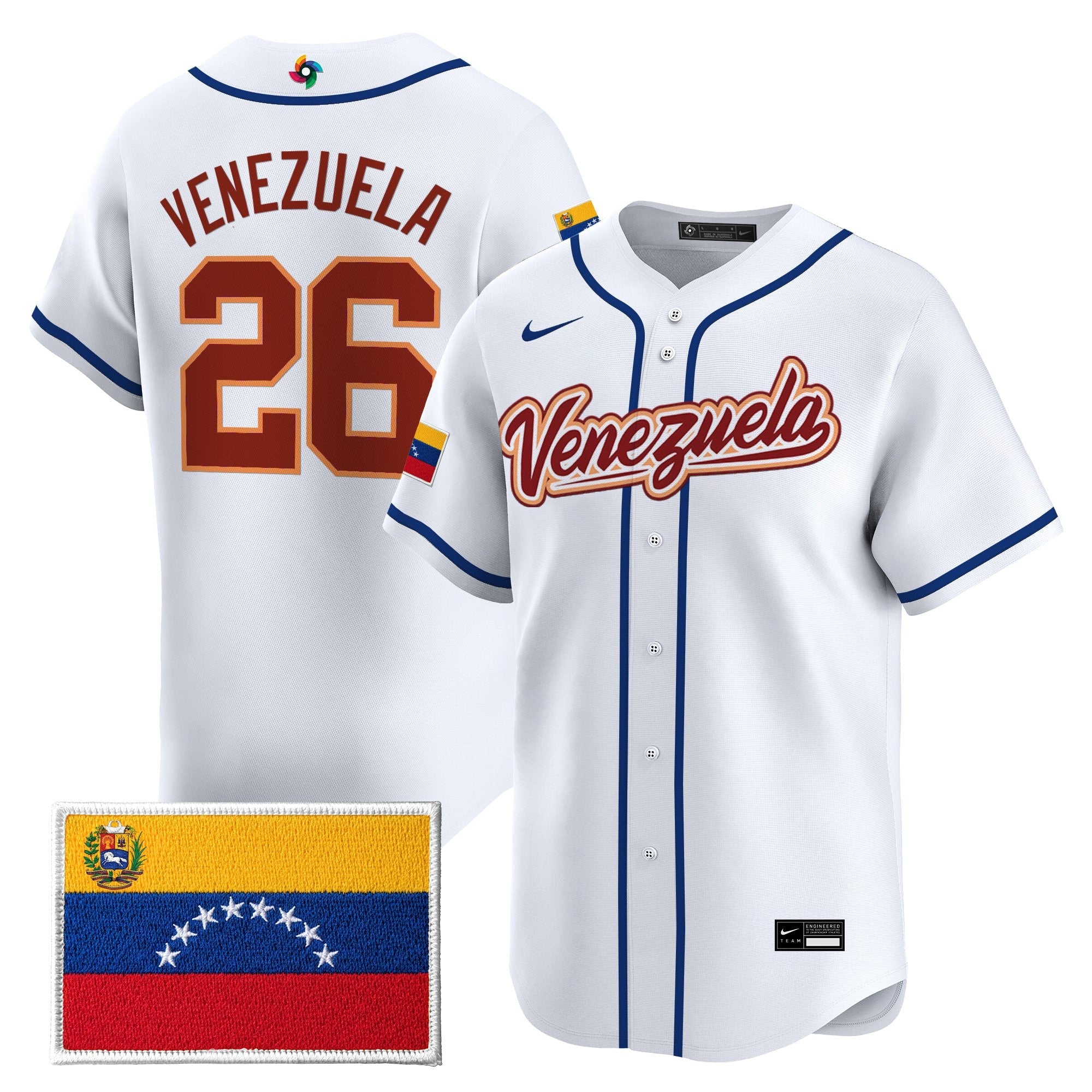 Team Venezuela World Baseball Classic Gold Vapor Premier Jersey - All Stitched