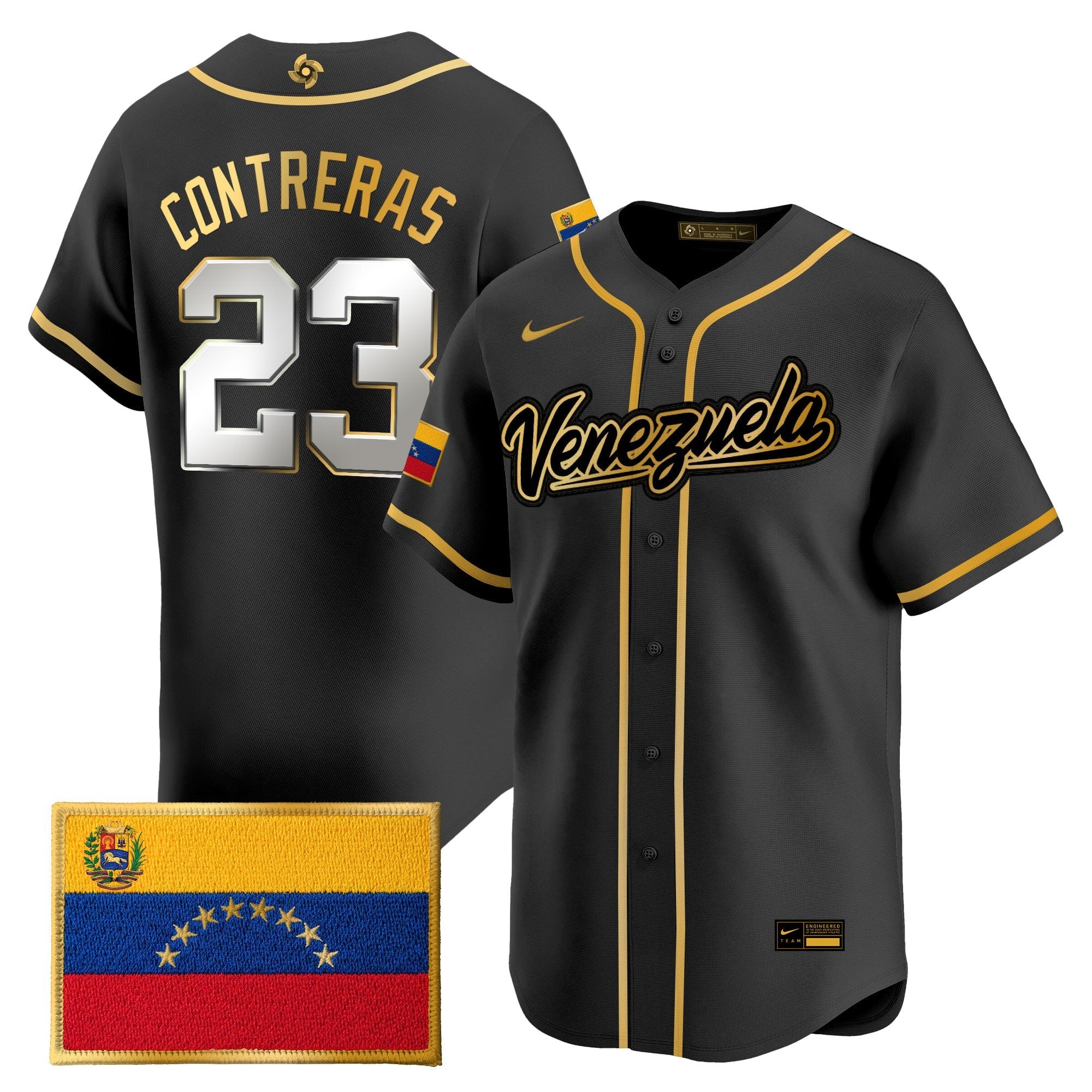 Team Venezuela World Baseball Classic Gold Vapor Premier Jersey - All Stitched
