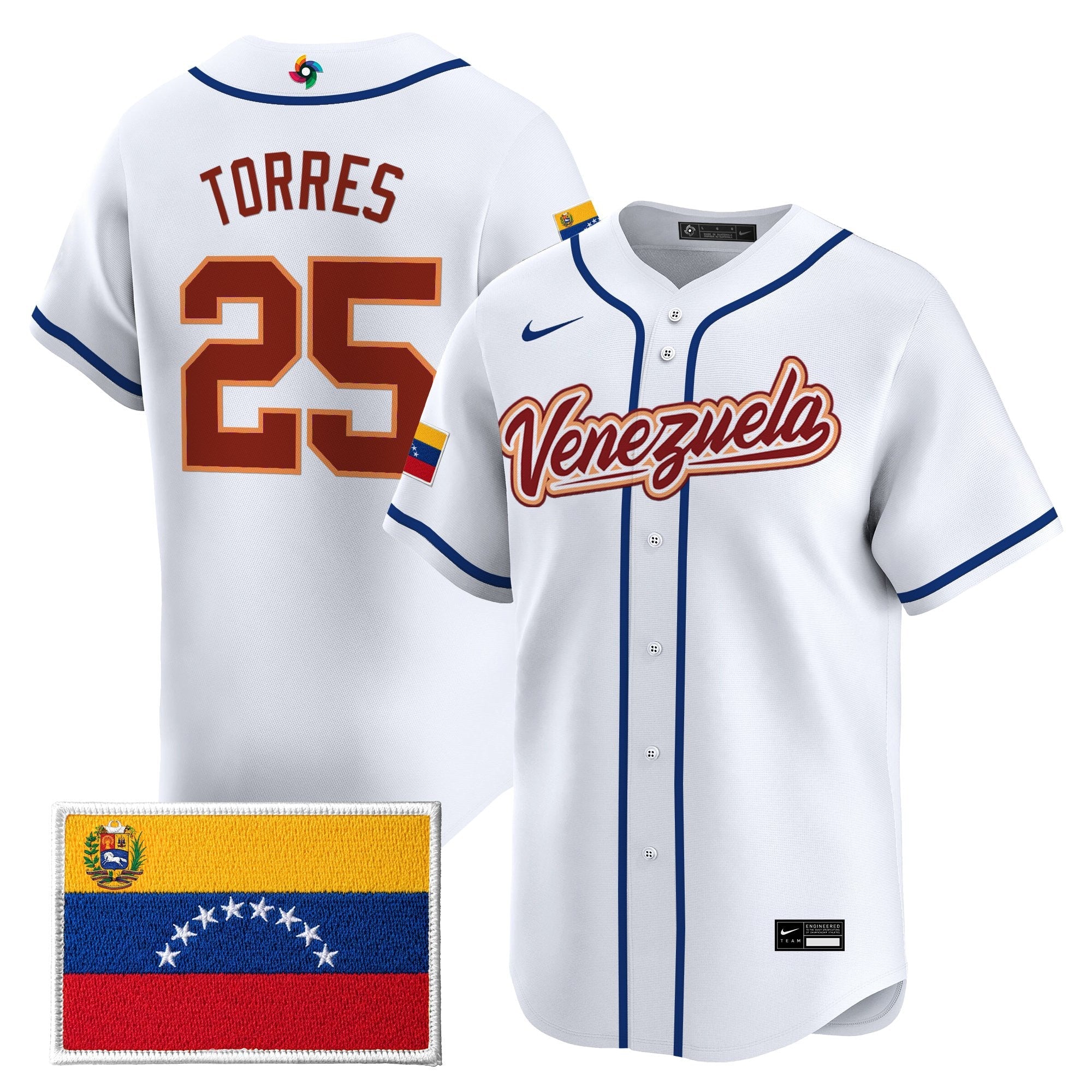 Team Venezuela World Baseball Classic Gold Vapor Premier Jersey - All Stitched