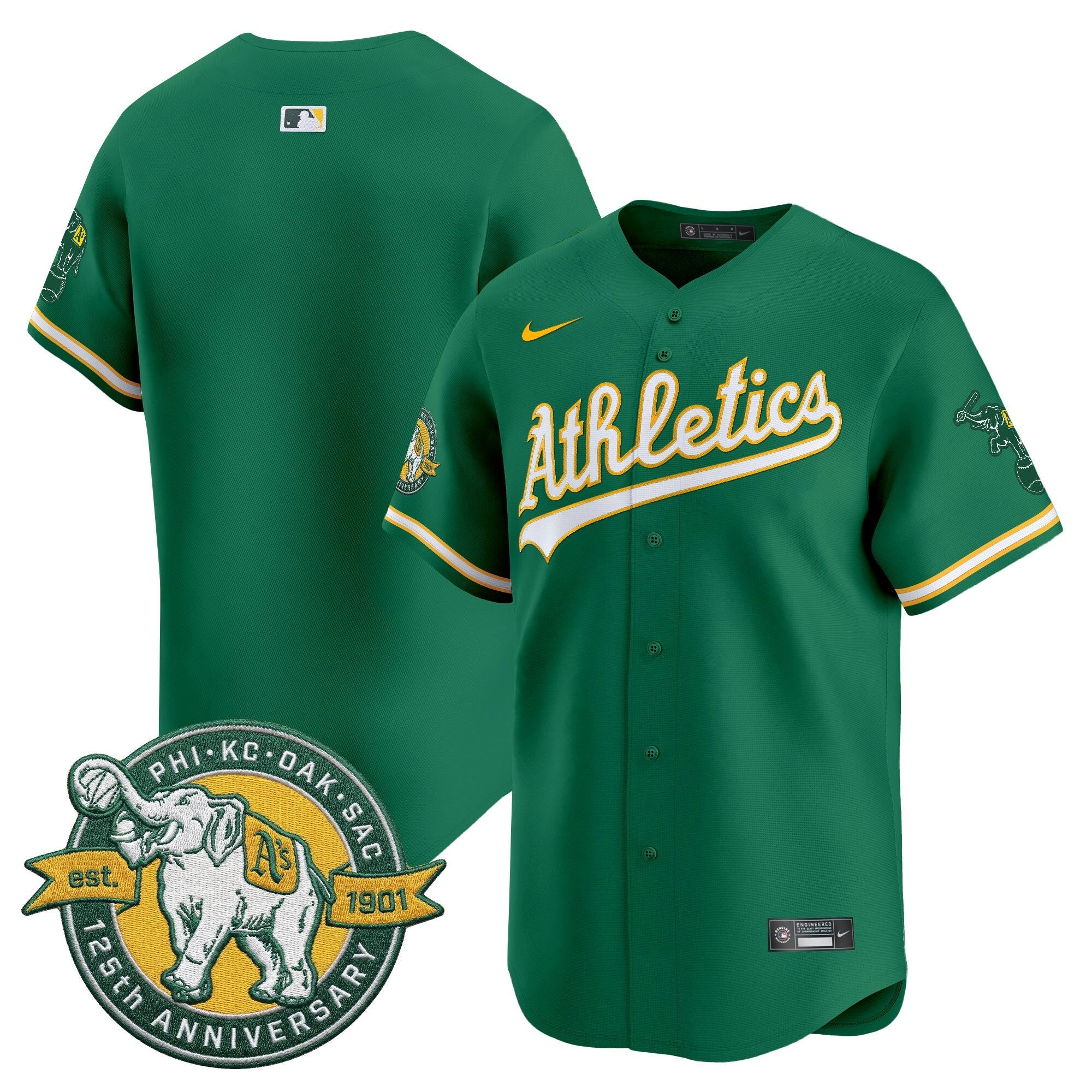 OAK 125th Anniversary Patch Vapor Premier Limited Jersey - All Stitched