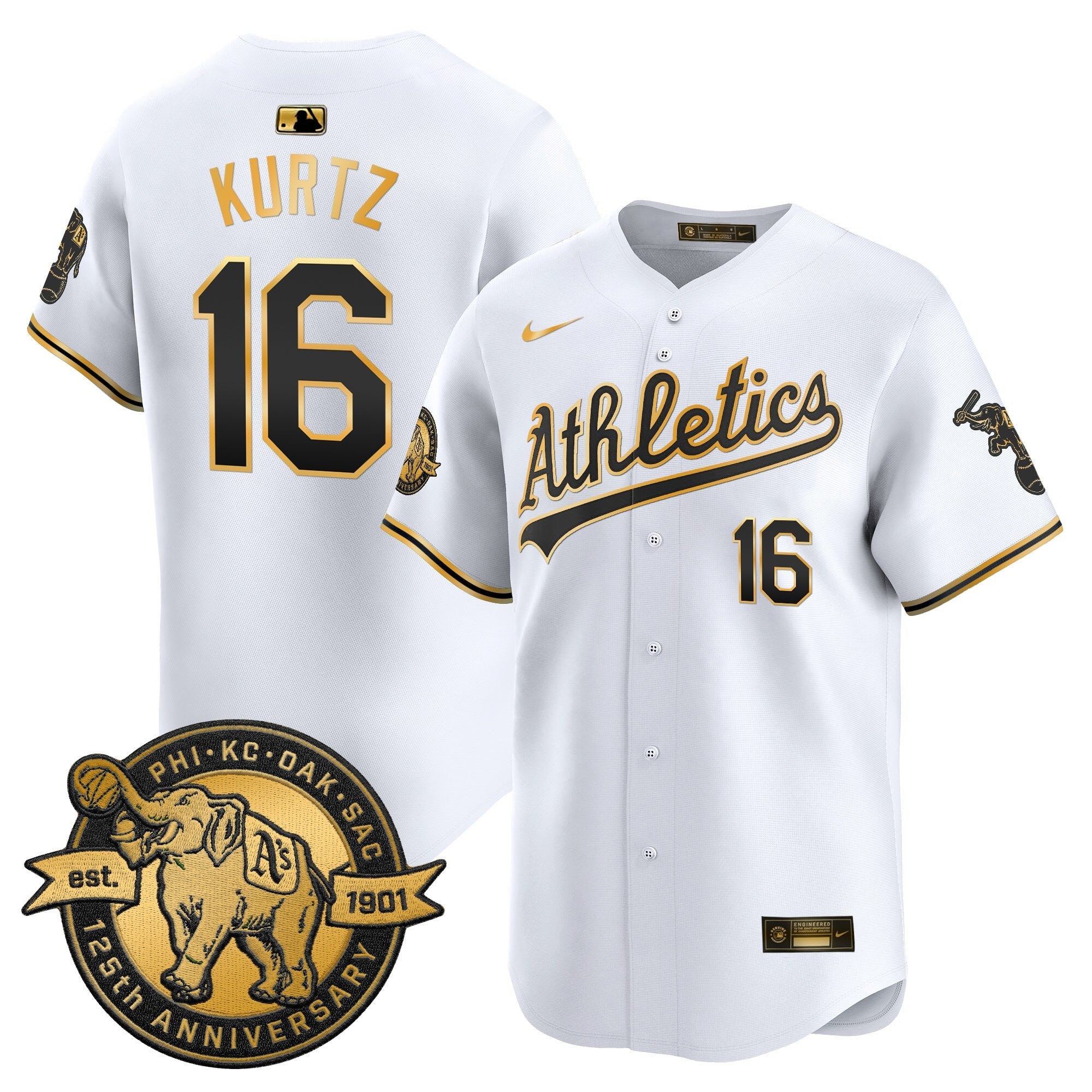 OAK 125th Anniversary Patch Vapor Premier Limited Jersey - All Stitched