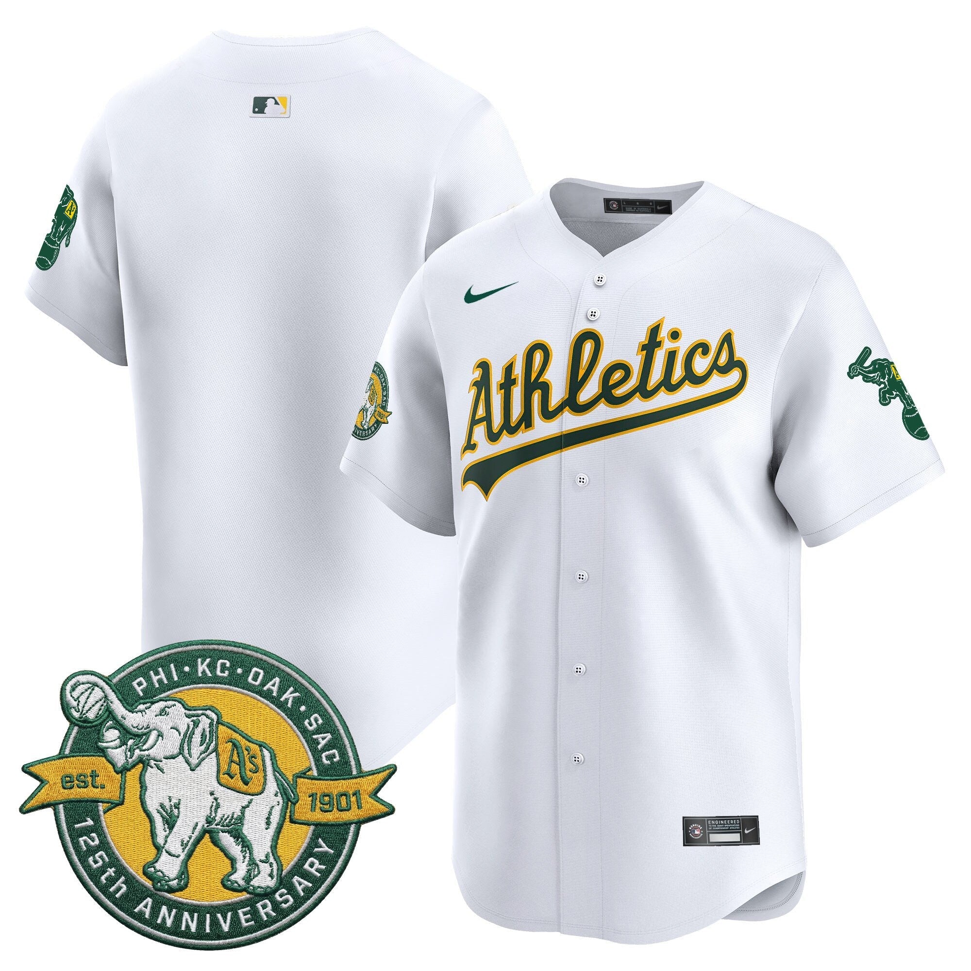 OAK 125th Anniversary Patch Vapor Premier Limited Jersey - All Stitched