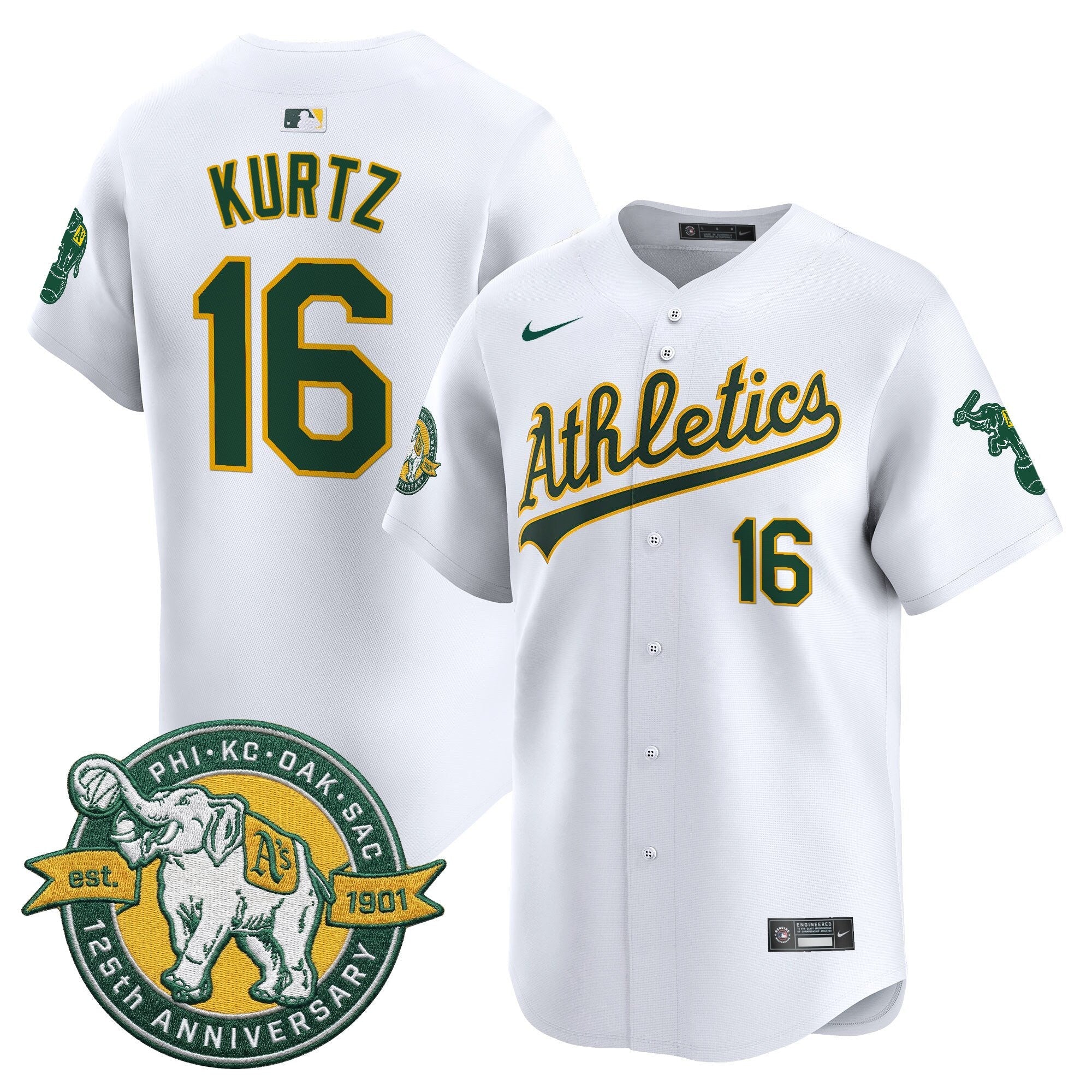 OAK 125th Anniversary Patch Vapor Premier Limited Jersey - All Stitched