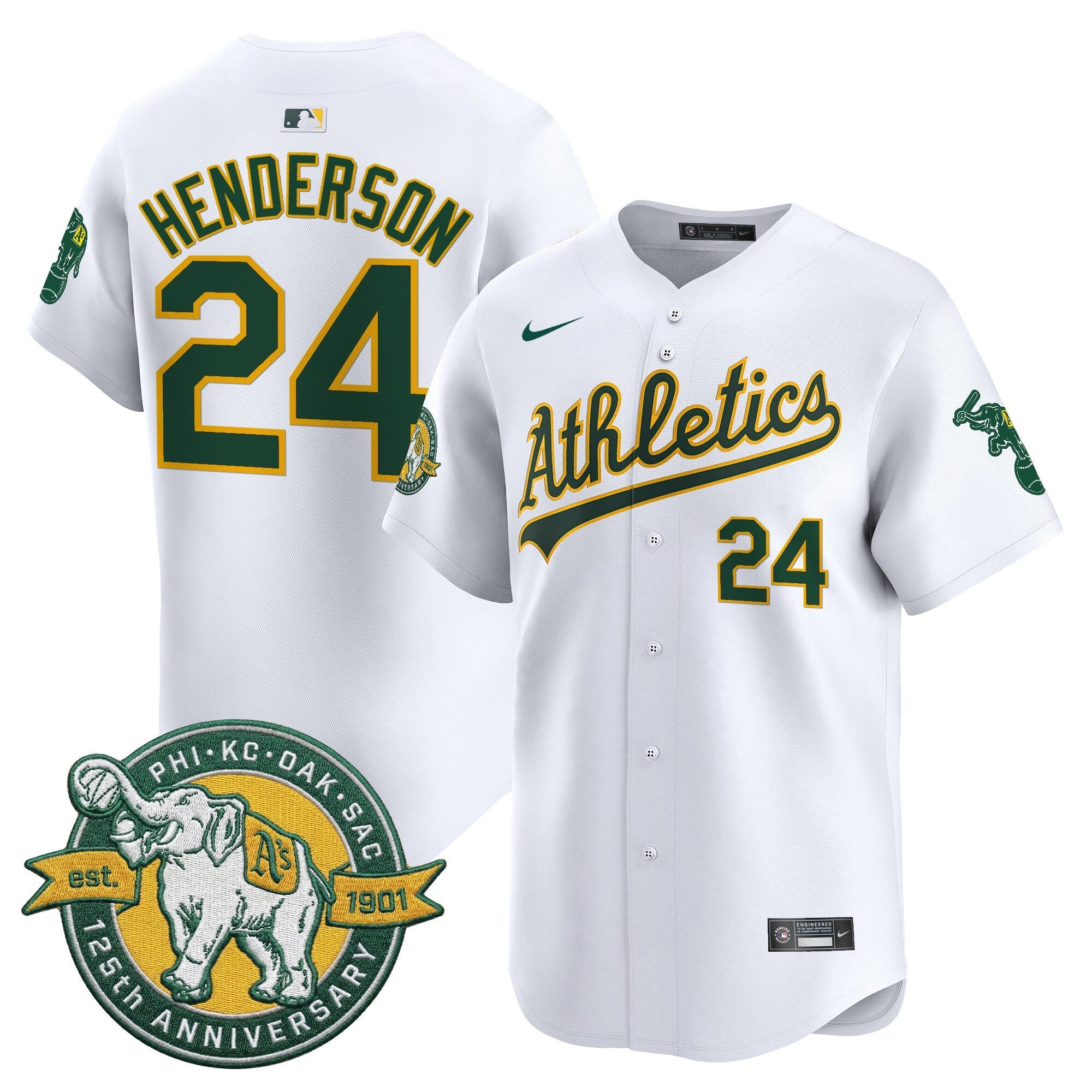 OAK 125th Anniversary Patch Vapor Premier Limited Jersey - All Stitched