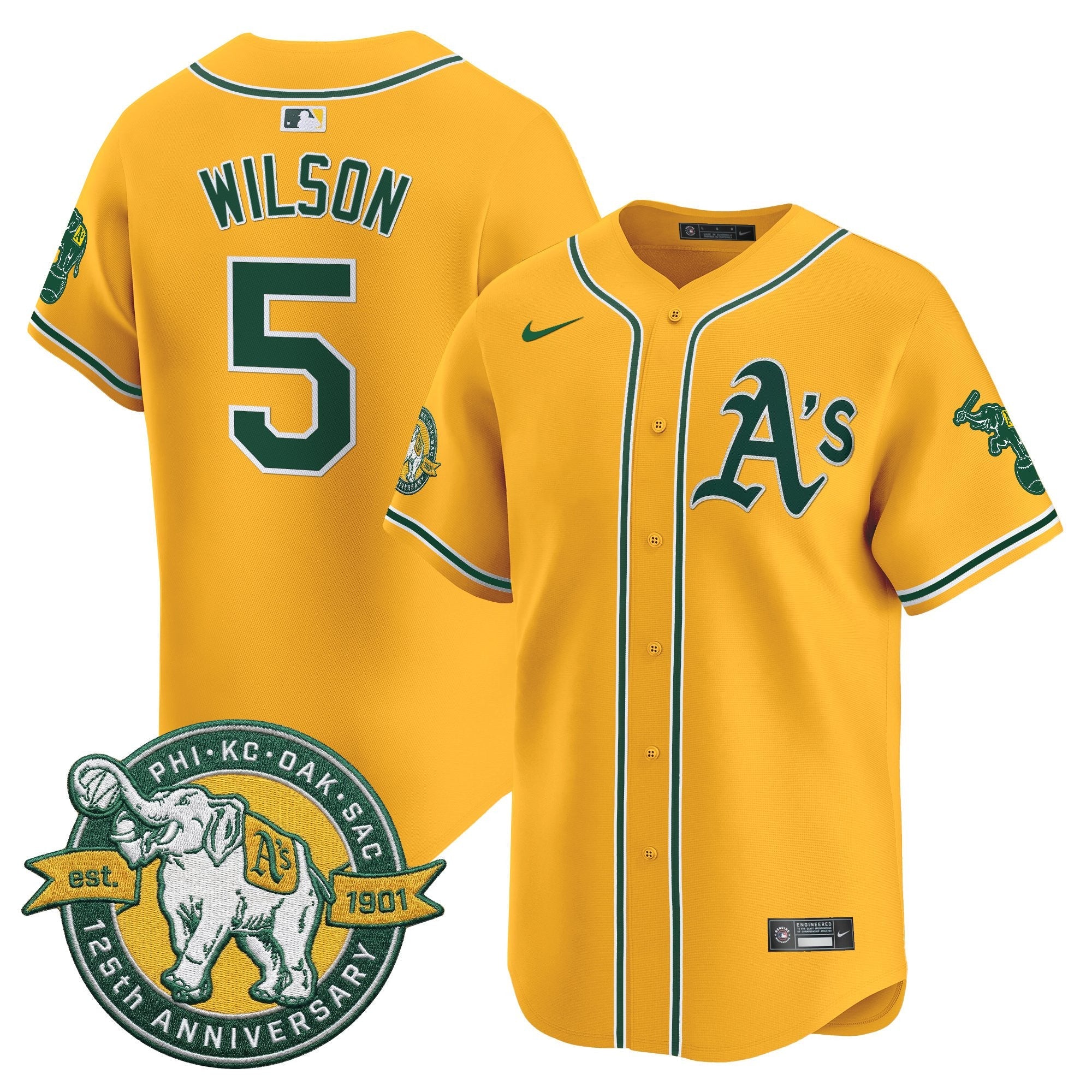 OAK 125th Anniversary Patch Vapor Premier Limited Jersey - All Stitched