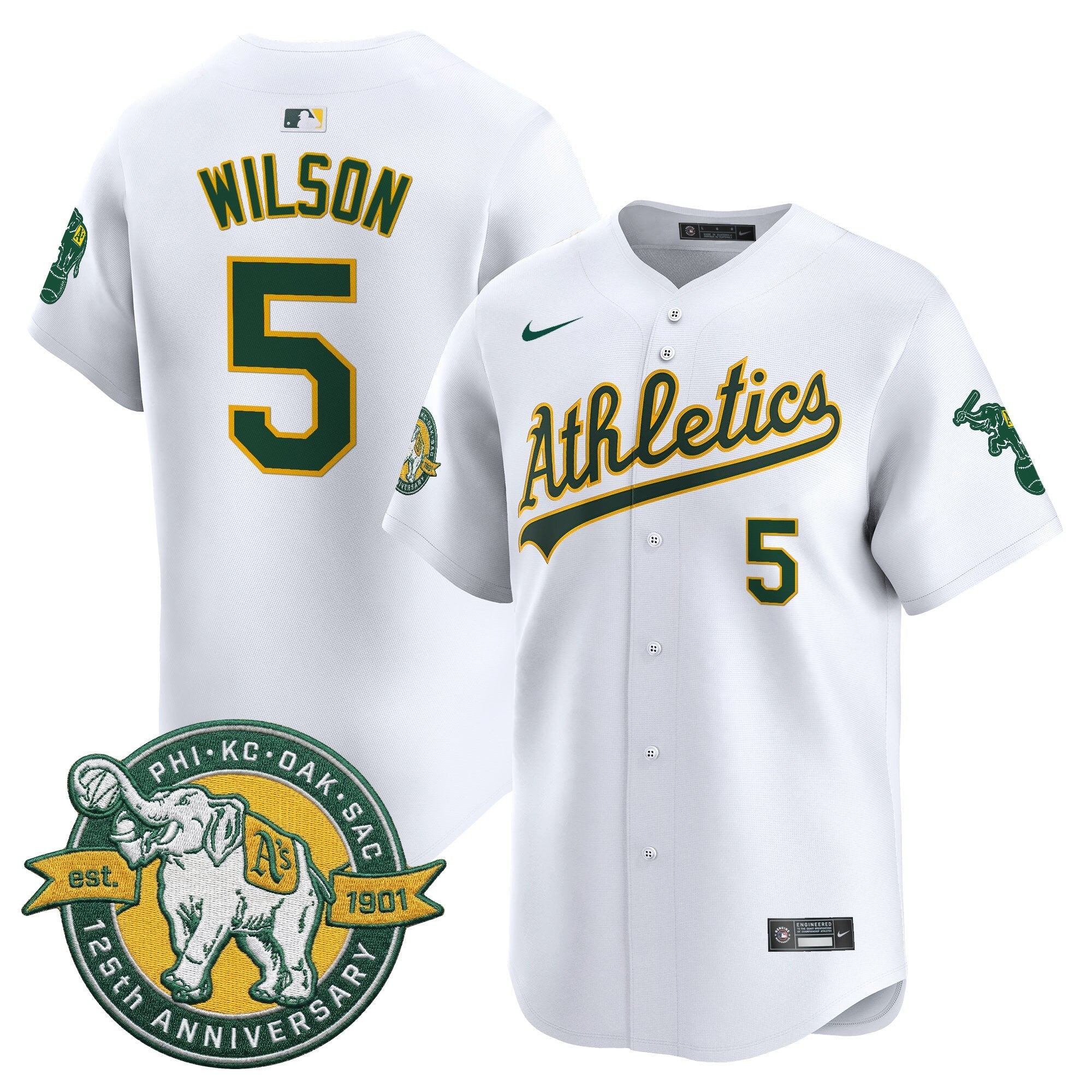 OAK 125th Anniversary Patch Vapor Premier Limited Jersey - All Stitched
