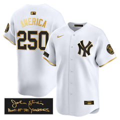 NYY John Sterling "The Voice of the Yankees" Tribute Patch Vapor Premier Limited Jersey - Stitched