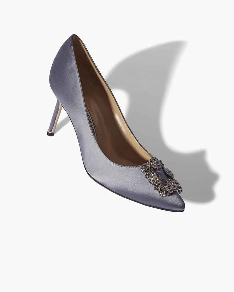 Women's  Satin Jewel Buckle Pumps