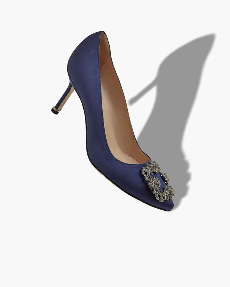 Women's  Satin Jewel Buckle Pumps