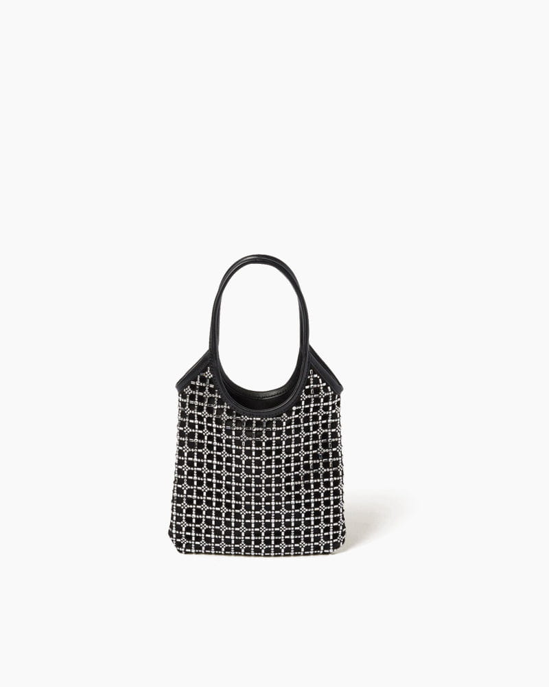 Satin Synthetic Crystal Fabric Handbag