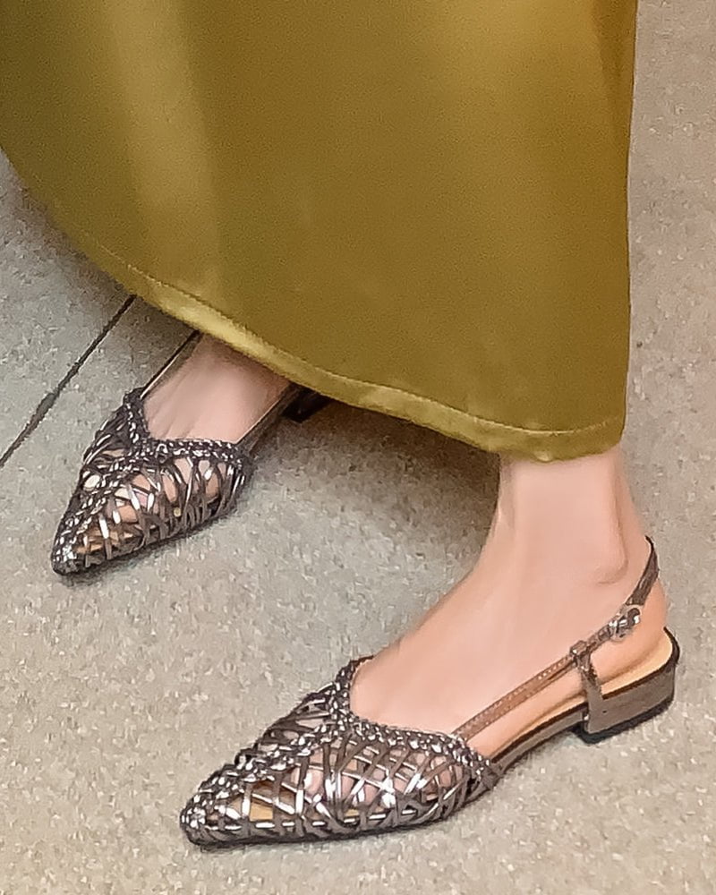 (Clean Up - US 8) Woven Comfortable Slingback Braided Flat Sandals