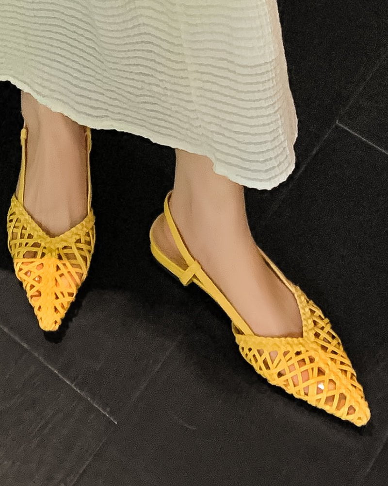 (Clean Up - US 8) Woven Comfortable Slingback Braided Flat Sandals