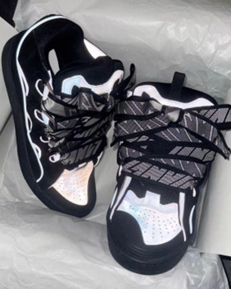 Men's 90s Skate Style Oversized Lace Sneakers