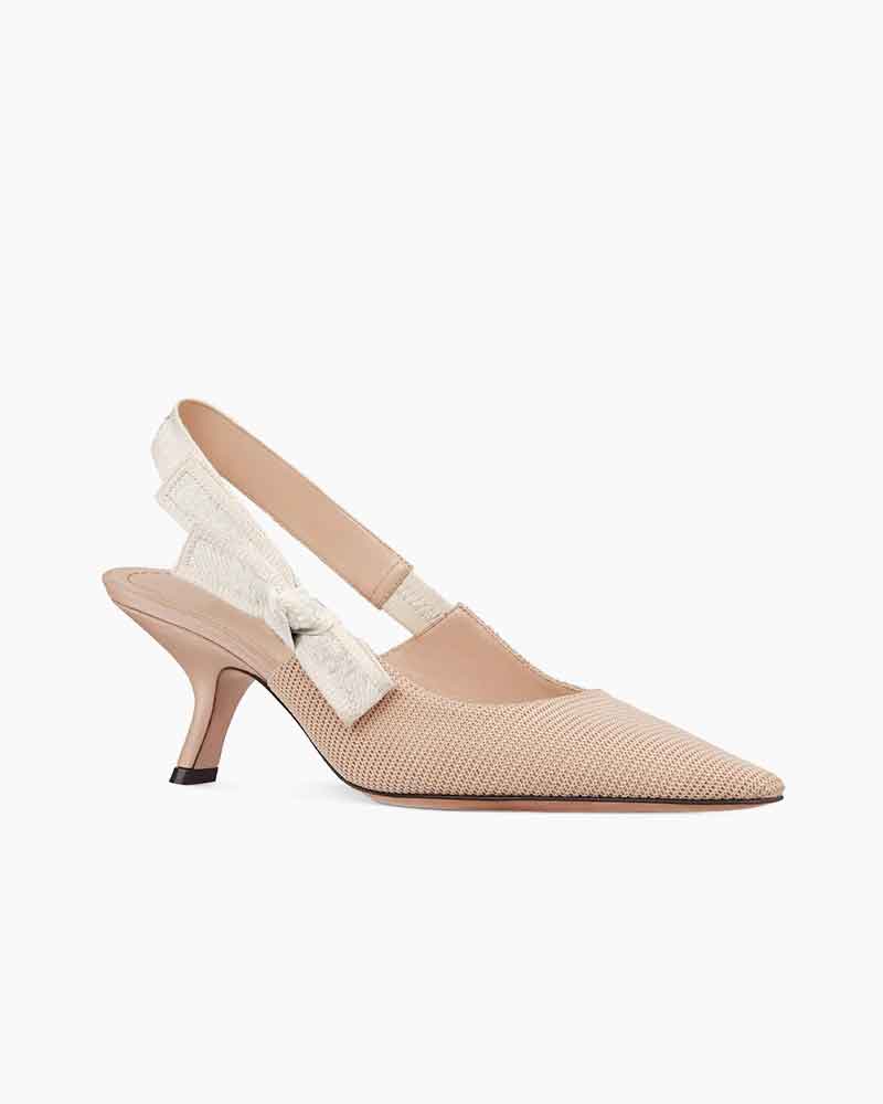 Modern Black Fabric Evening Pumps with Knot Strap Detail