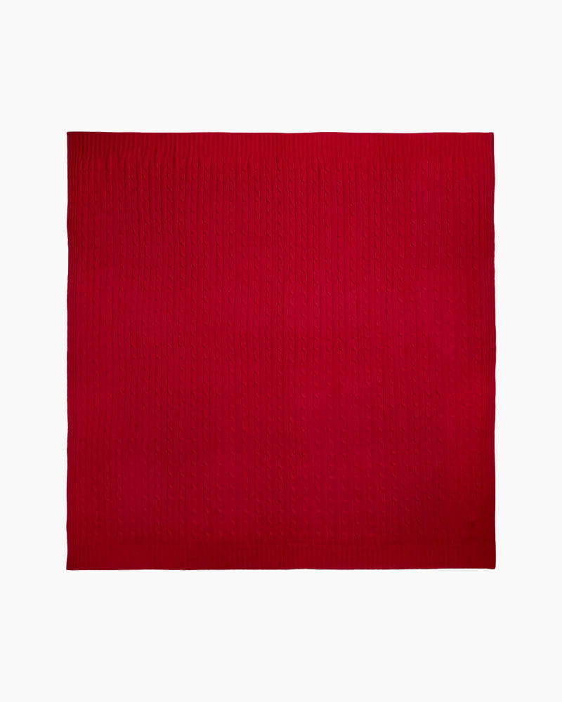 Cable-Knit Cotton Throw Blanket