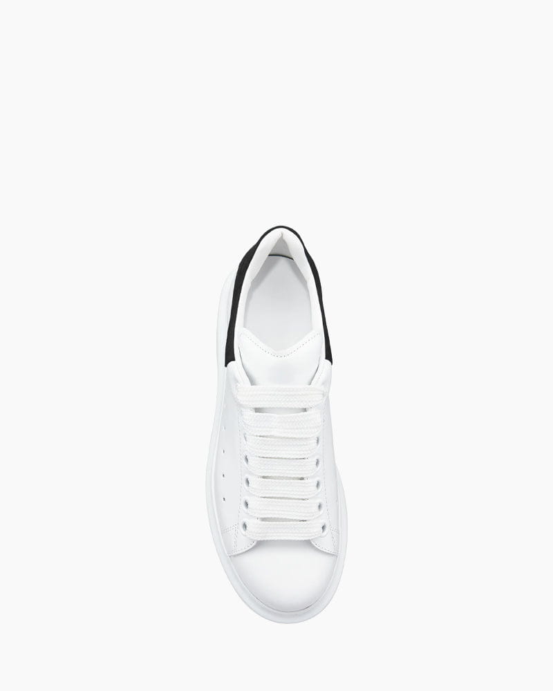 Women's Daily Commute Polished White Leather Sneakers