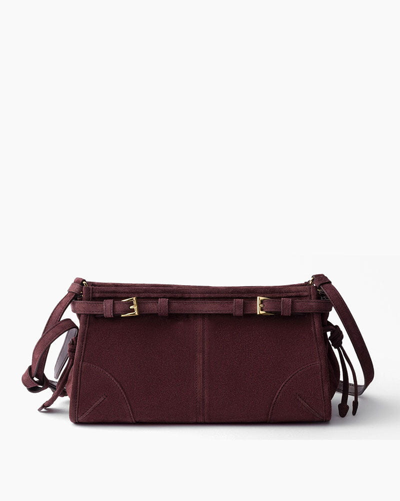 Elegant Rectangular Suede Tote with Zipper Closure