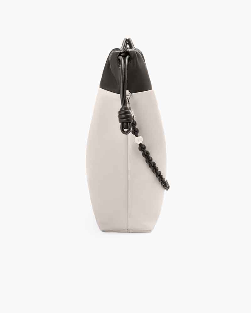 (Pre-sale) Genuine Leather Tote Knot Drawstring Chain