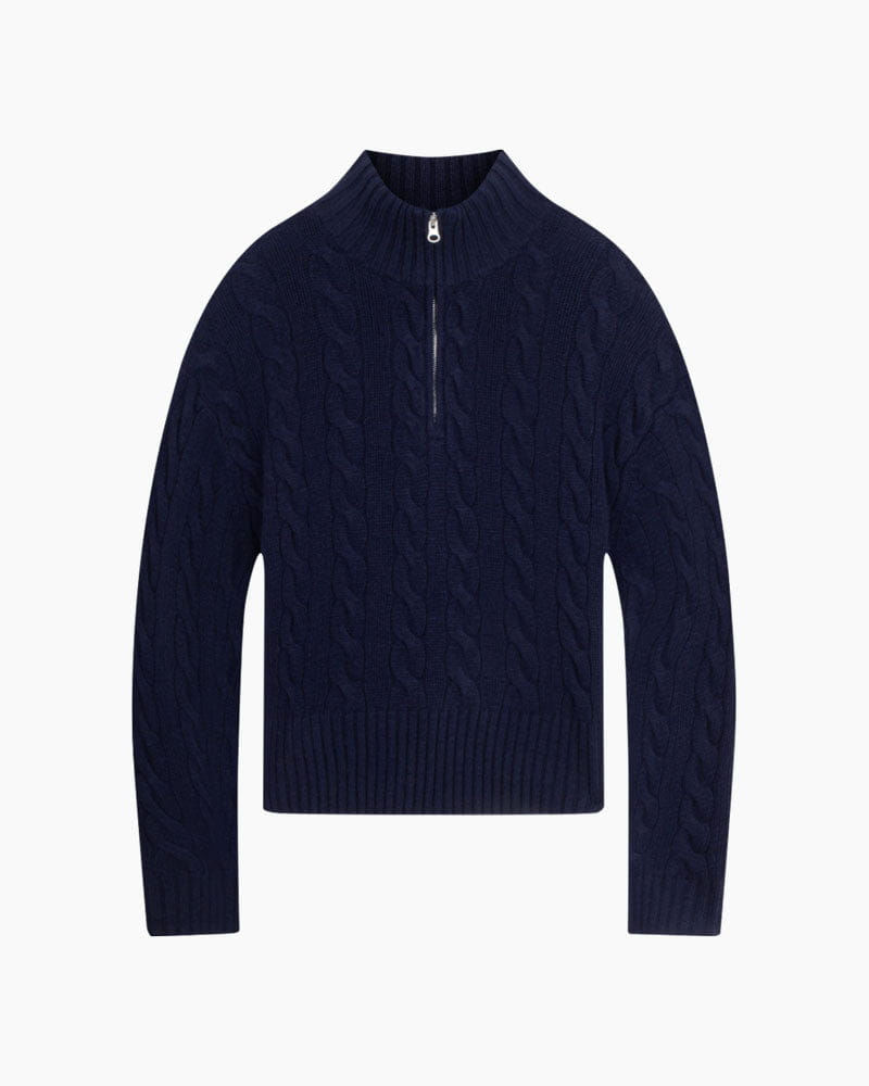 Women's Cable knit Half Zip Sweater