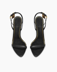 Shiny Leather Padlock Pointy Naked Heels