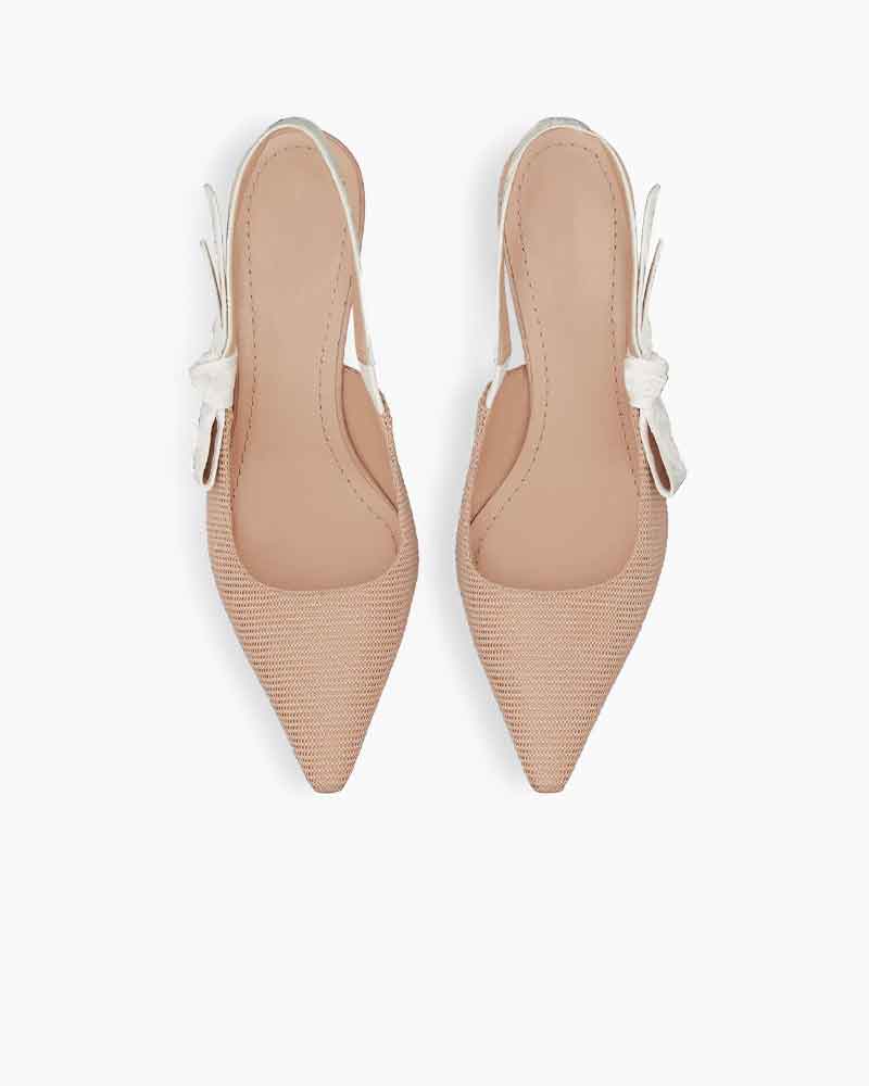 Modern Black Fabric Evening Pumps with Knot Strap Detail