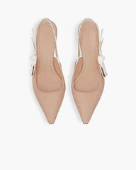Modern Black Fabric Evening Pumps with Knot Strap Detail