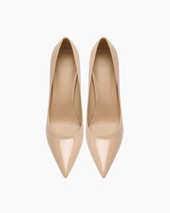 Leather Pointed Red-Sole Pumps