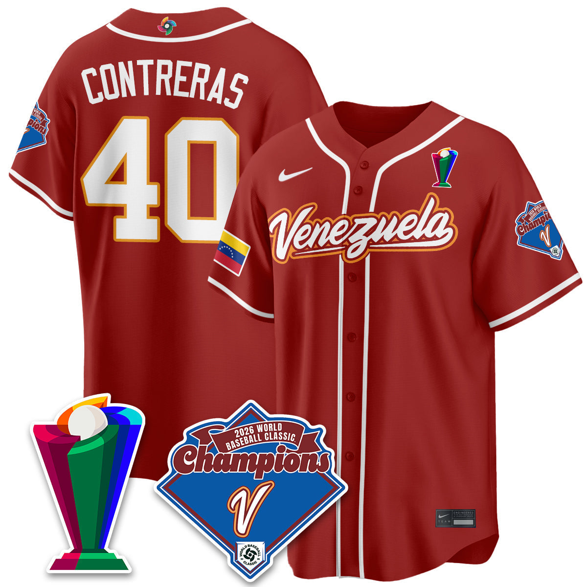 Venezuela Baseball 2026 World Baseball Classic Champions Limited Jersey - All Stitched