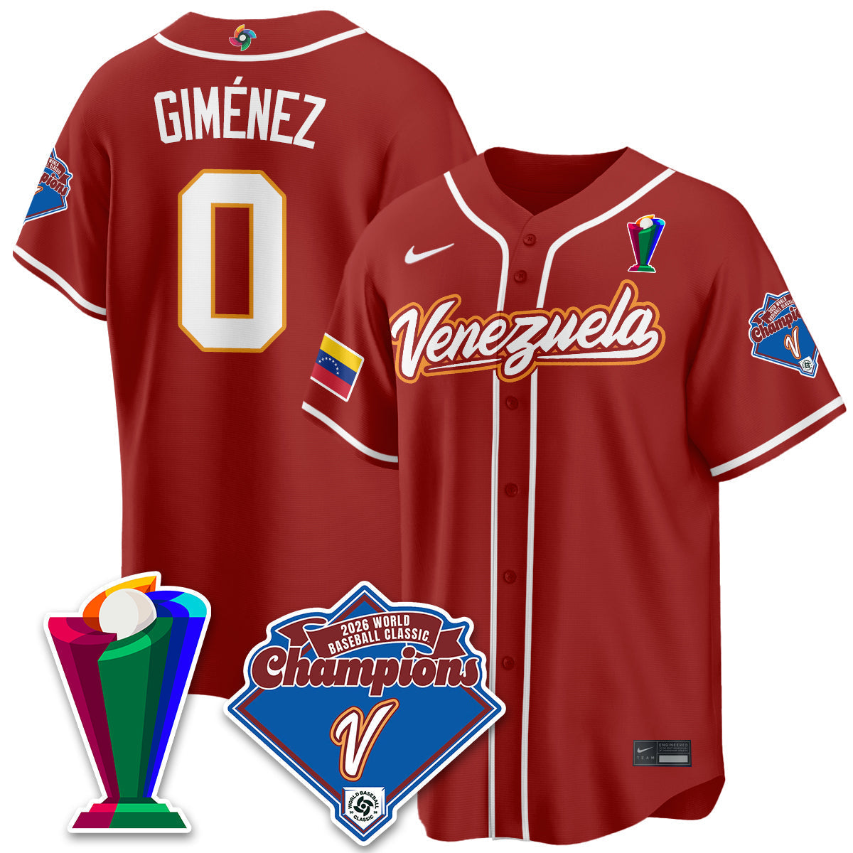 Venezuela Baseball 2026 World Baseball Classic Champions Limited Jersey - All Stitched