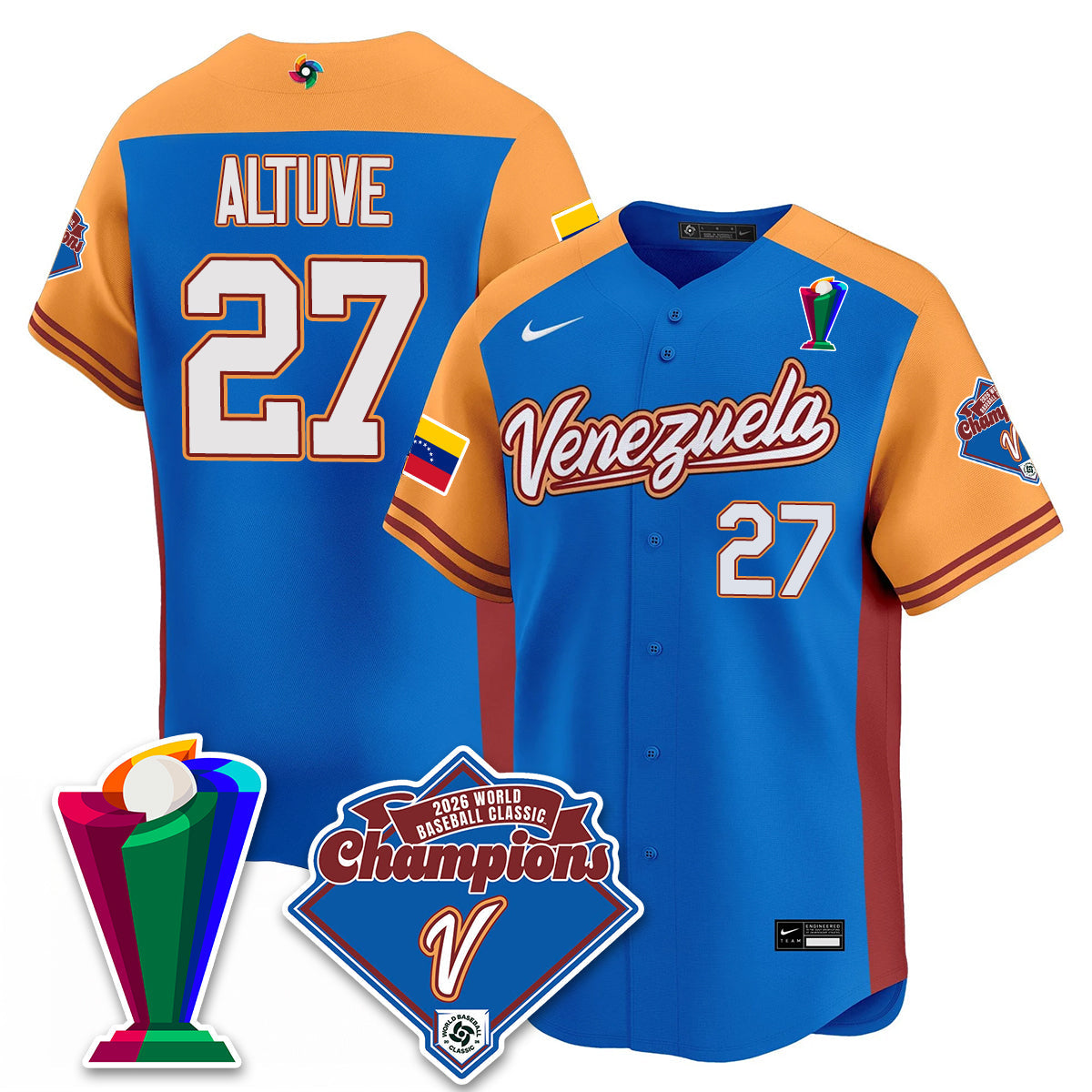 Venezuela Baseball 2026 World Baseball Classic Champions Limited Jersey - All Stitched