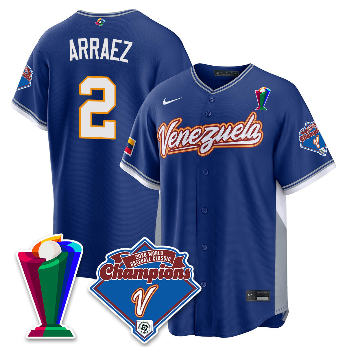 Venezuela Baseball 2026 World Baseball Classic Champions Limited Jersey - All Stitched