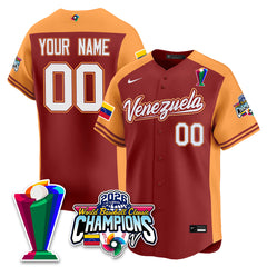 Custom Venezuela Baseball 2026 World Baseball Classic Champions Limited Jersey V2 - All Stitched
