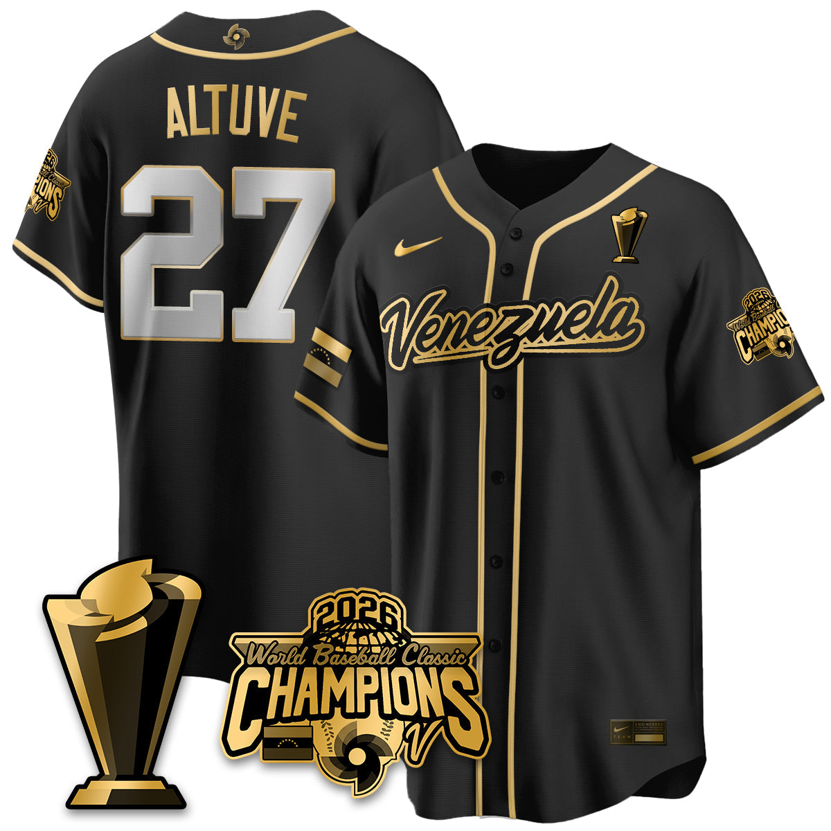 Venezuela Baseball 2026 World Baseball Classic Champions Limited Jersey V2 - All Stitched