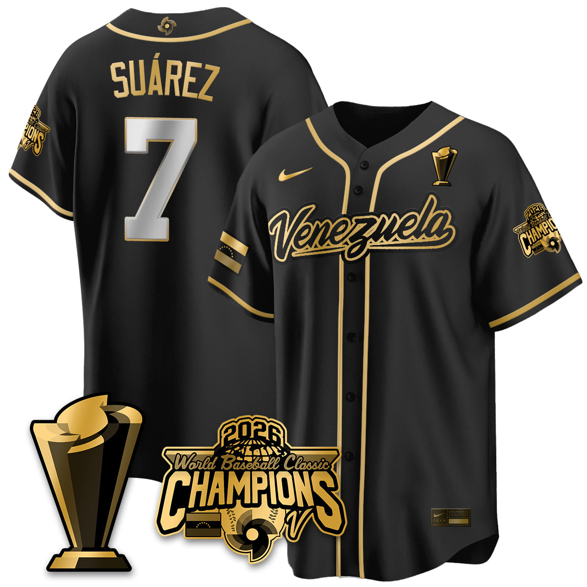 Venezuela Baseball 2026 World Baseball Classic Champions Limited Jersey V2 - All Stitched