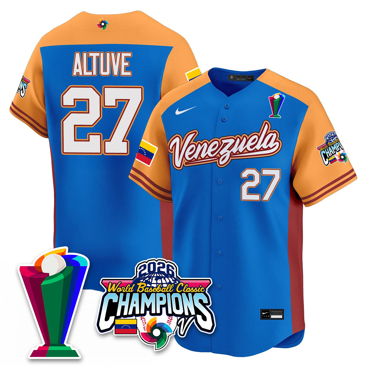 Venezuela Baseball 2026 World Baseball Classic Champions Limited Jersey V2 - All Stitched