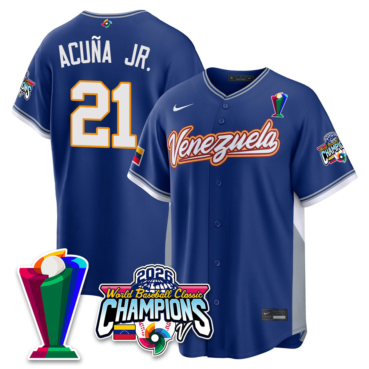 Venezuela Baseball 2026 World Baseball Classic Champions Limited Jersey V2 - All Stitched